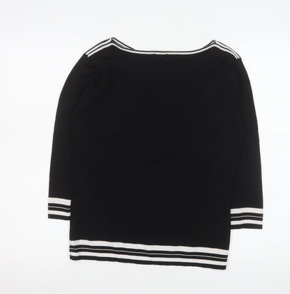 Womens UK Size 18 AMARANTO Black Basic Blouse