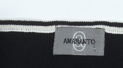 Womens UK Size 18 AMARANTO Black Basic Blouse