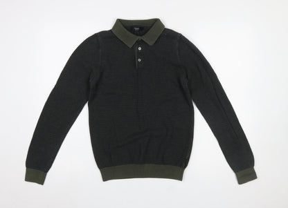 Mens UK Size S NEXT Green Henley Jumper