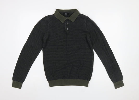 Mens UK Size S NEXT Green Henley Jumper