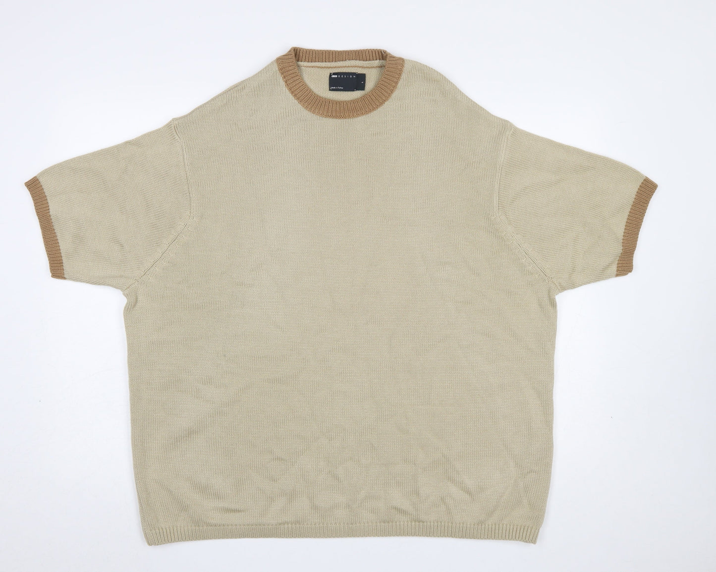 Mens UK Size L ASOS DESIGN Beige Pullover Jumper