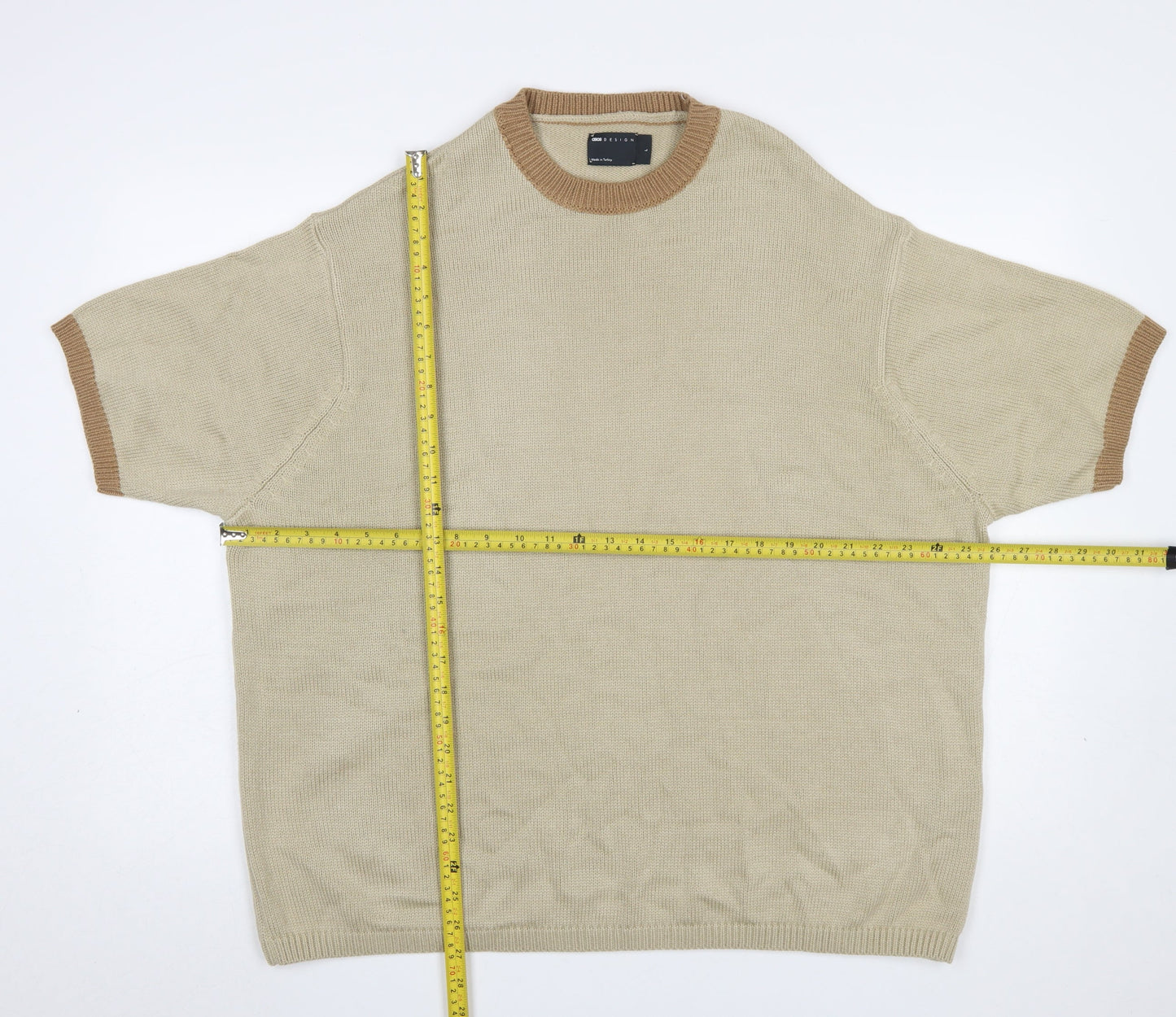 Mens UK Size L ASOS DESIGN Beige Pullover Jumper