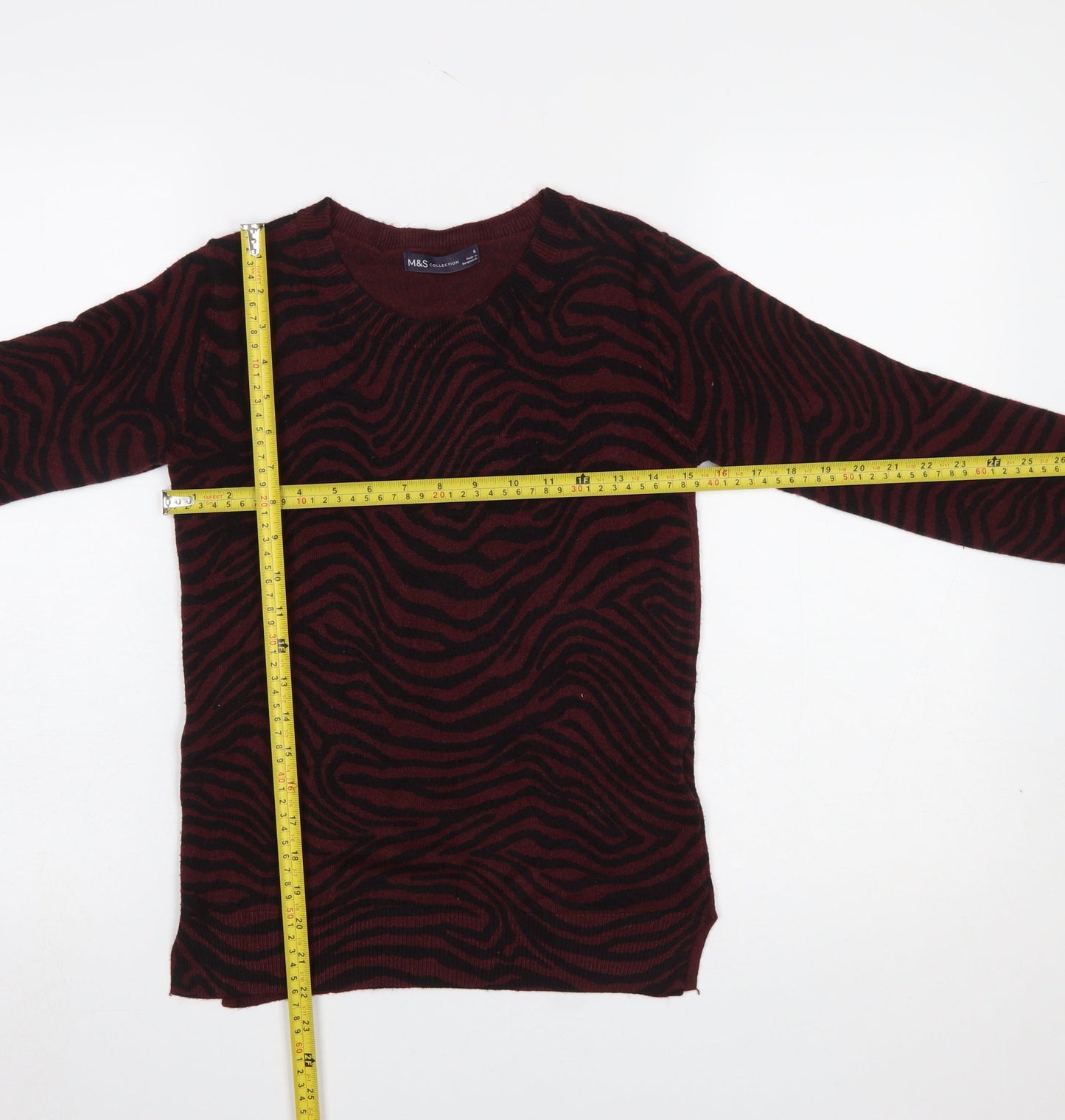 Womens UK Size 6 Marks and Spencer Red Pullover Jumper