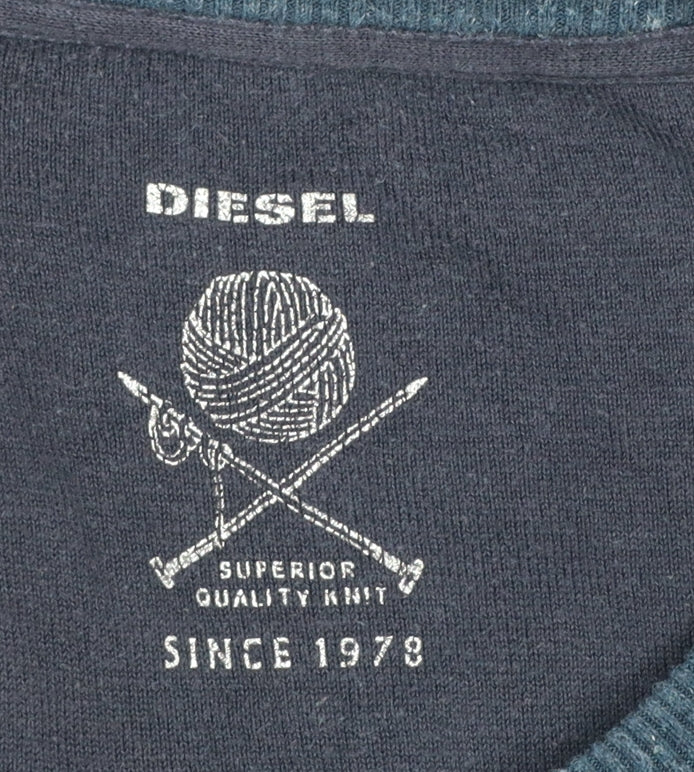 Mens UK Size XL Diesel Blue Pullover Jumper
