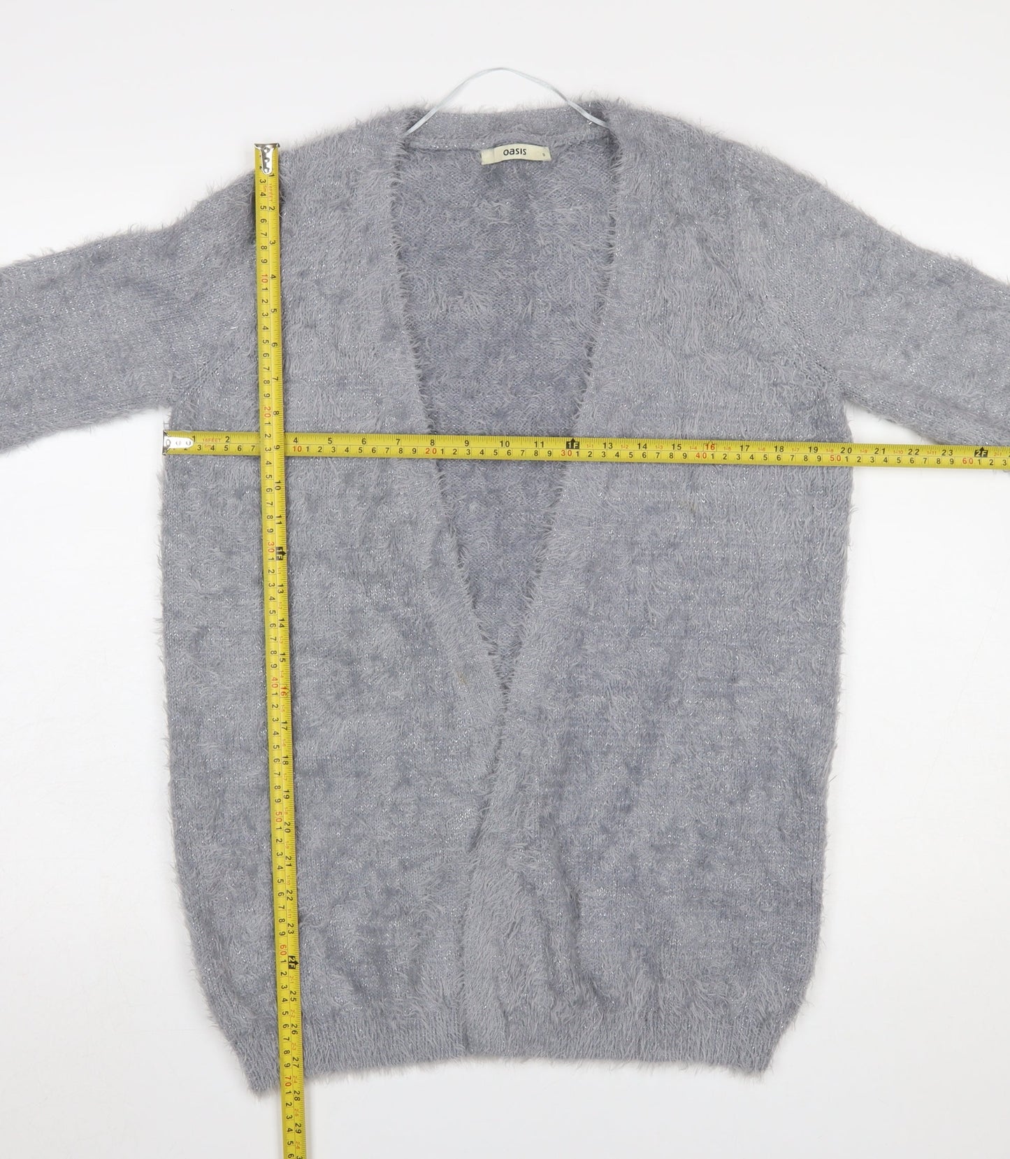 Womens UK Size S Oasis Grey Cardigan Jumper