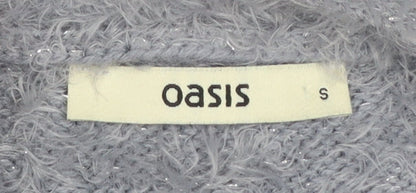 Womens UK Size S Oasis Grey Cardigan Jumper