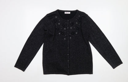 Womens UK Size S Bonmarché Black Cardigan Jumper