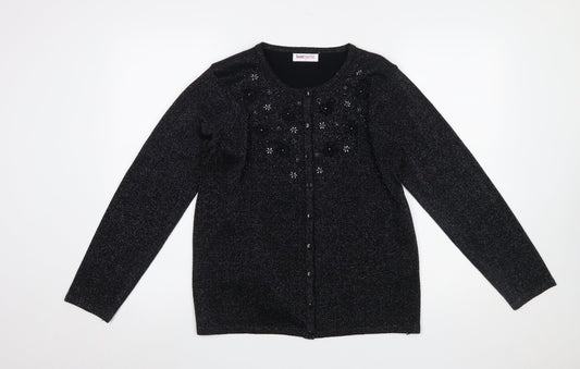 Womens UK Size S Bonmarché Black Cardigan Jumper