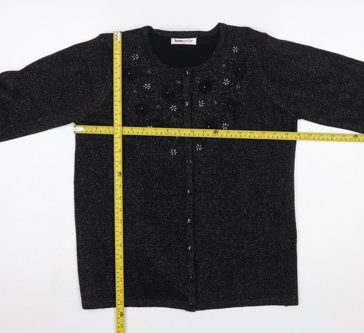 Womens UK Size S Bonmarché Black Cardigan Jumper