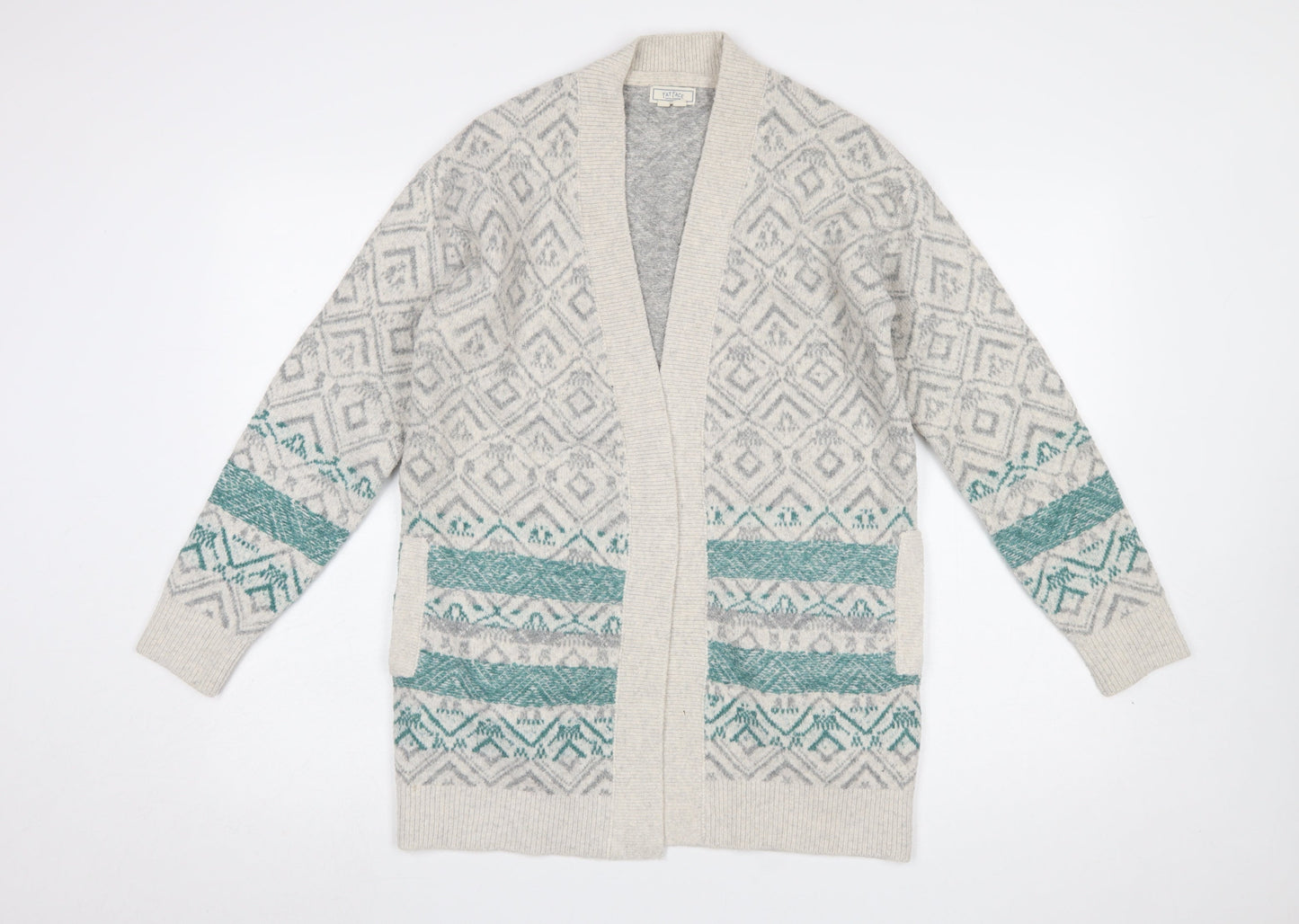 Womens UK Size 8 FatFace Grey Cardigan Jumper