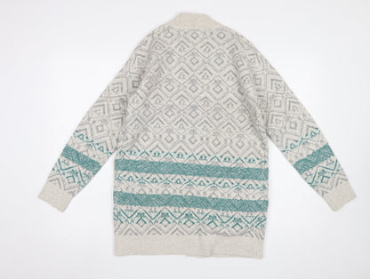 Womens UK Size 8 FatFace Grey Cardigan Jumper