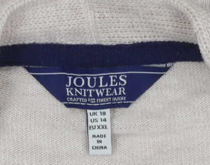 Womens UK Size 18 Joules Beige Wrap Jumper