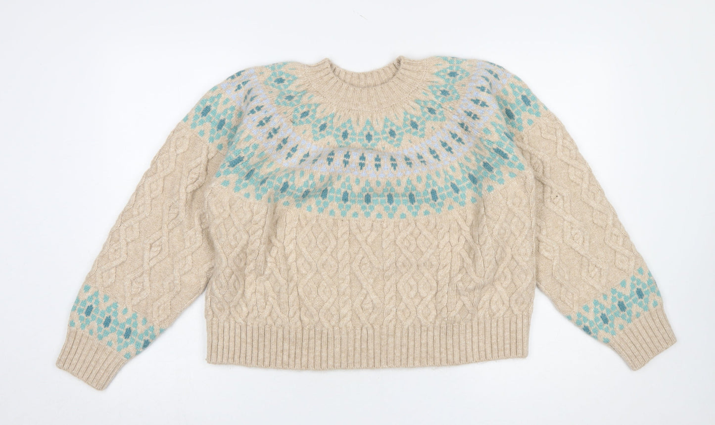 Womens UK Size L Marks and Spencer Beige Pullover Jumper