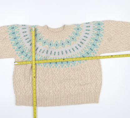 Womens UK Size L Marks and Spencer Beige Pullover Jumper