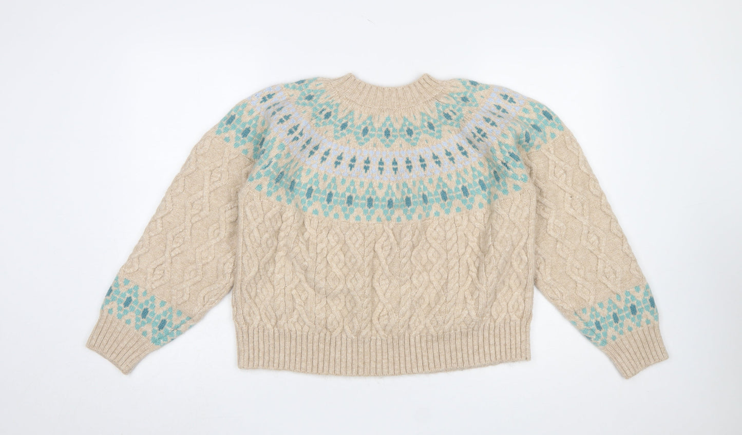 Womens UK Size L Marks and Spencer Beige Pullover Jumper