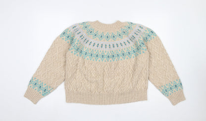 Womens UK Size L Marks and Spencer Beige Pullover Jumper