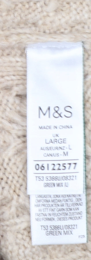 Womens UK Size L Marks and Spencer Beige Pullover Jumper