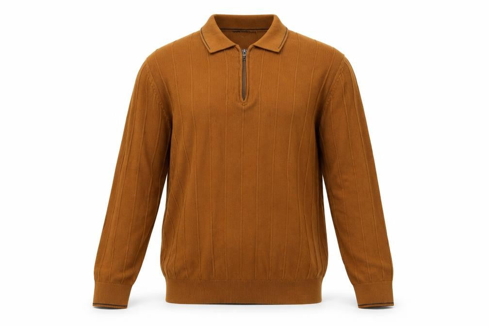Mens UK Size 2XL Marks and Spencer Brown Full Zip Jumper
