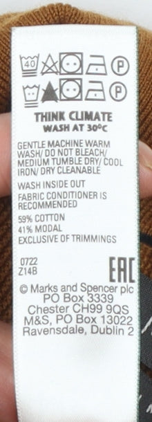 Mens UK Size 2XL Marks and Spencer Brown Full Zip Jumper