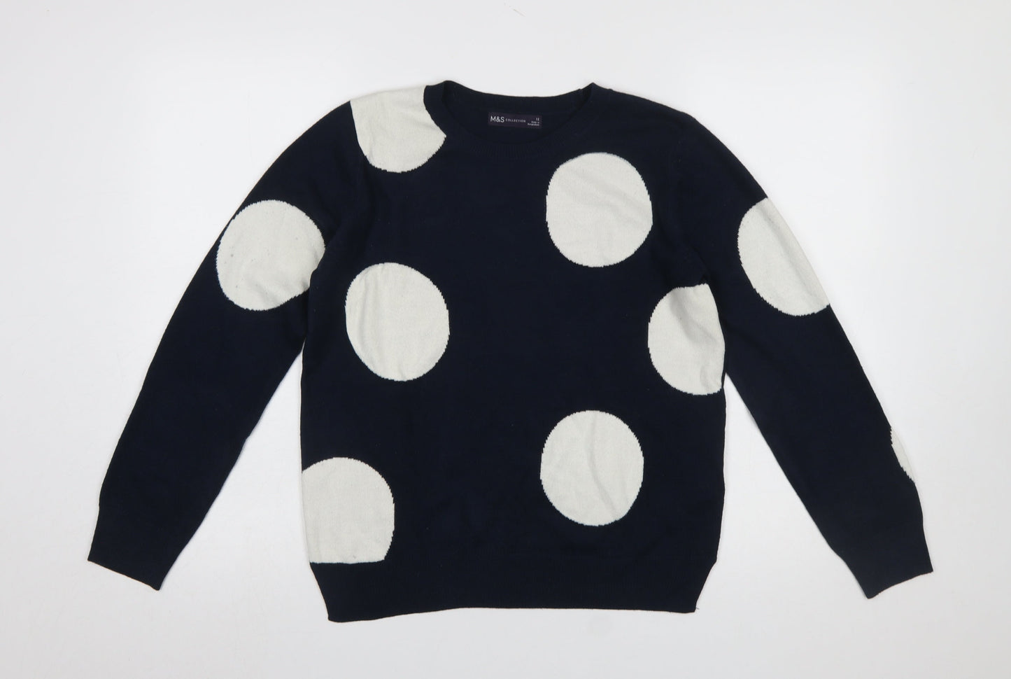 Womens UK Size 12 Marks and Spencer Blue Pullover Jumper