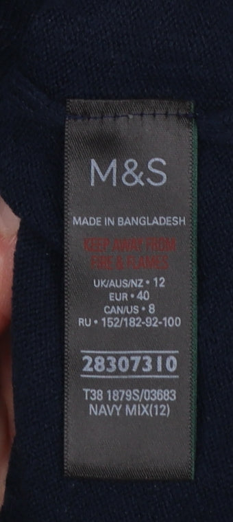 Womens UK Size 12 Marks and Spencer Blue Pullover Jumper