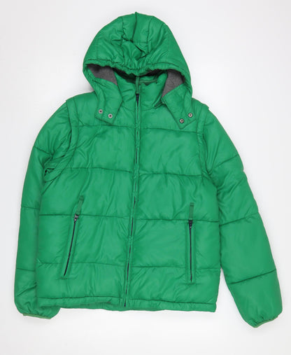 Boys UK Size 13-14 Years Mini Boden Green Puffer Jacket