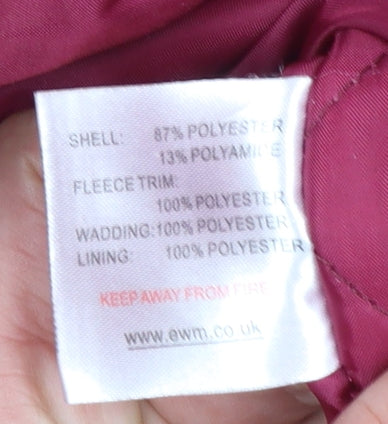 Womens UK Size 14 EWM Red Parka Coat