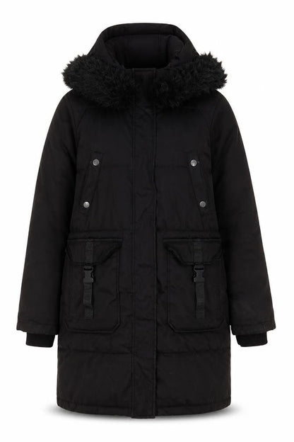 Womens UK Size M Steve Madden Black Parka Coat