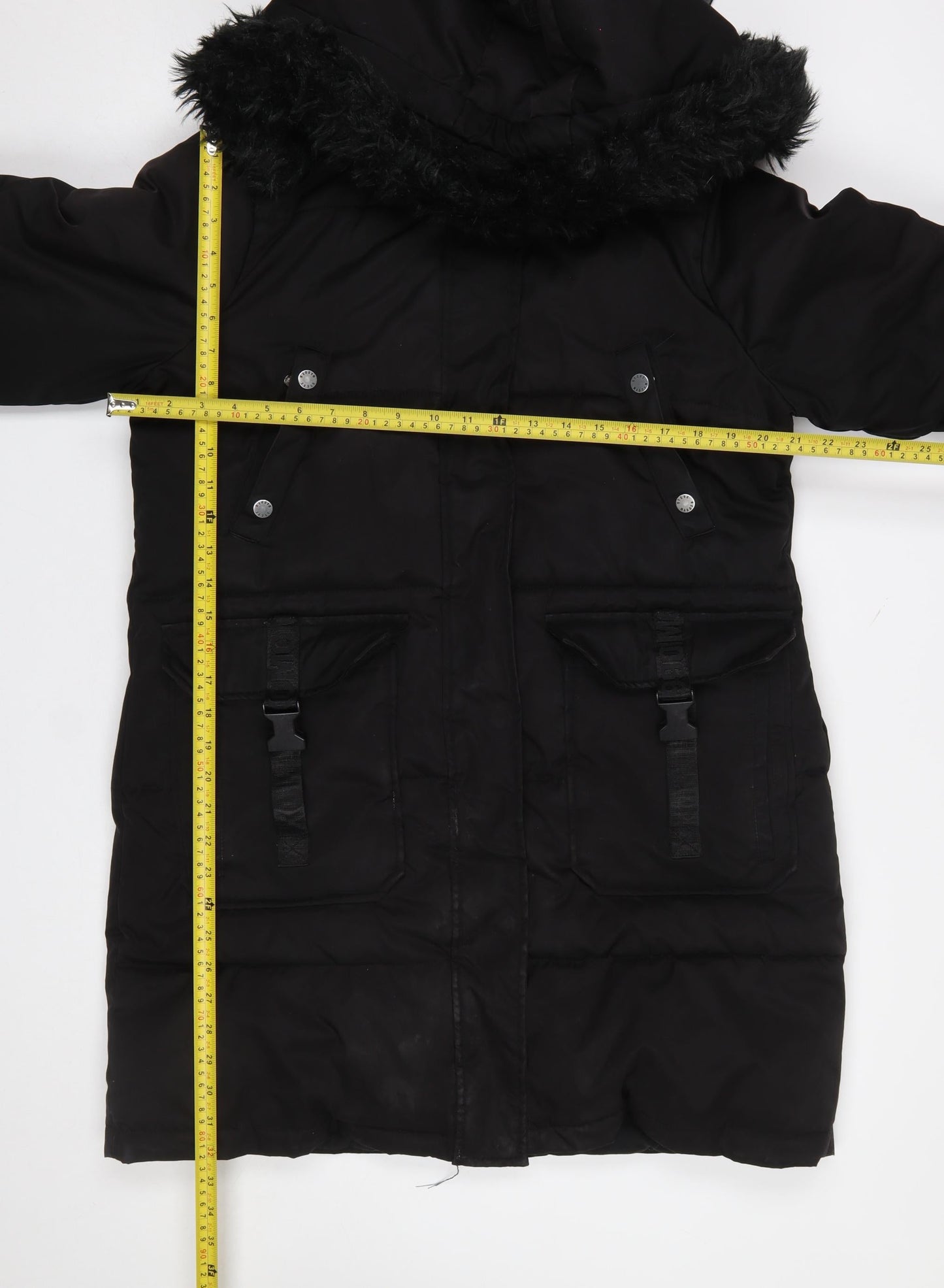 Womens UK Size M Steve Madden Black Parka Coat