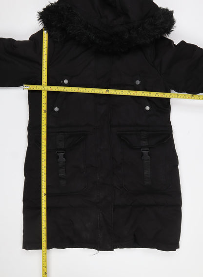 Womens UK Size M Steve Madden Black Parka Coat