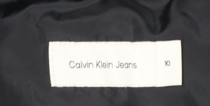 Womens UK Size 10 Calvin Klein Jeans Black Puffer Jacket