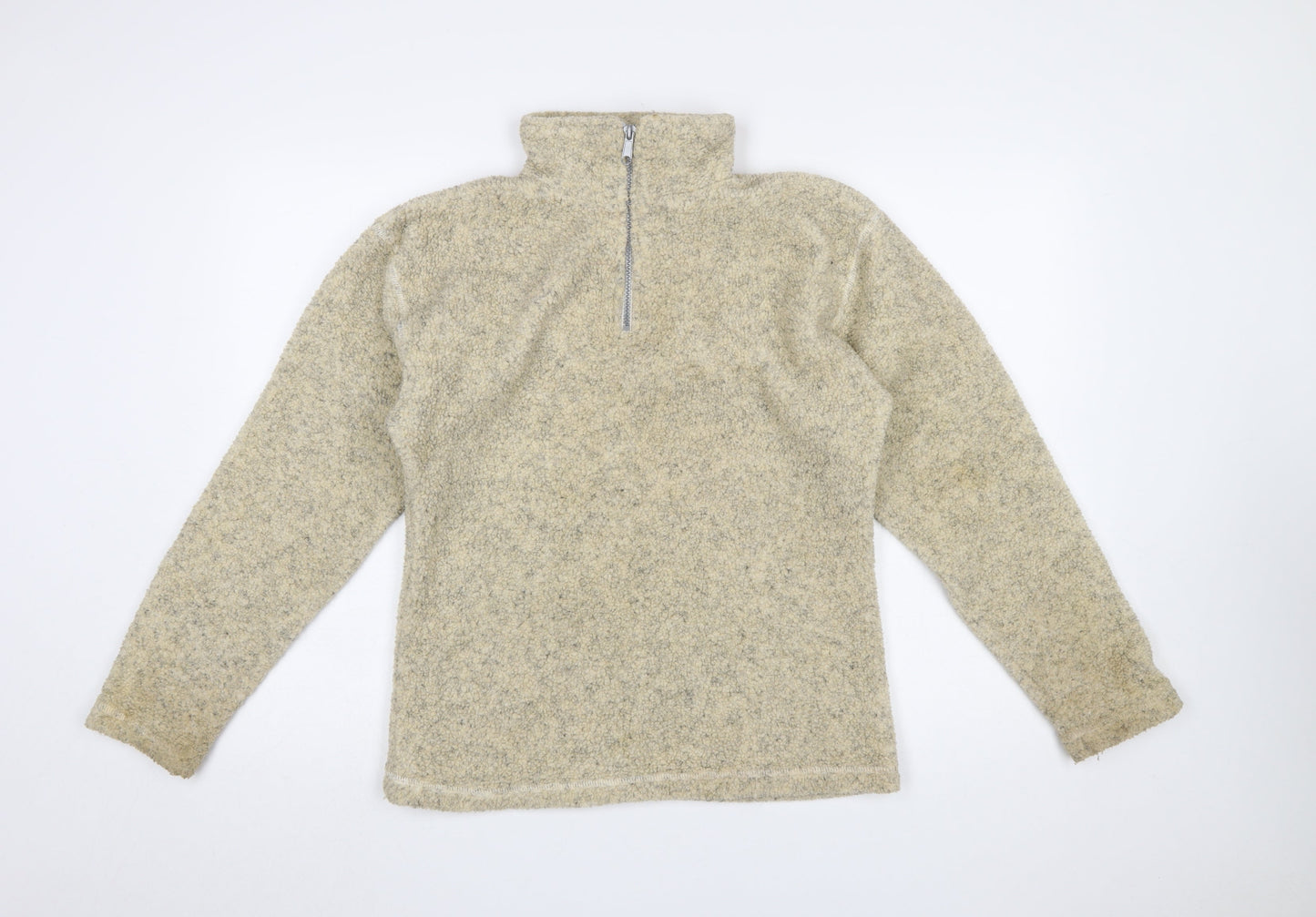 Womens UK Size M/L Interval Sports Beige Pullover Sweatshirt