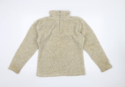 Womens UK Size M/L Interval Sports Beige Pullover Sweatshirt