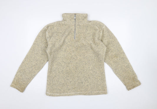 Womens UK Size M/L Interval Sports Beige Pullover Sweatshirt