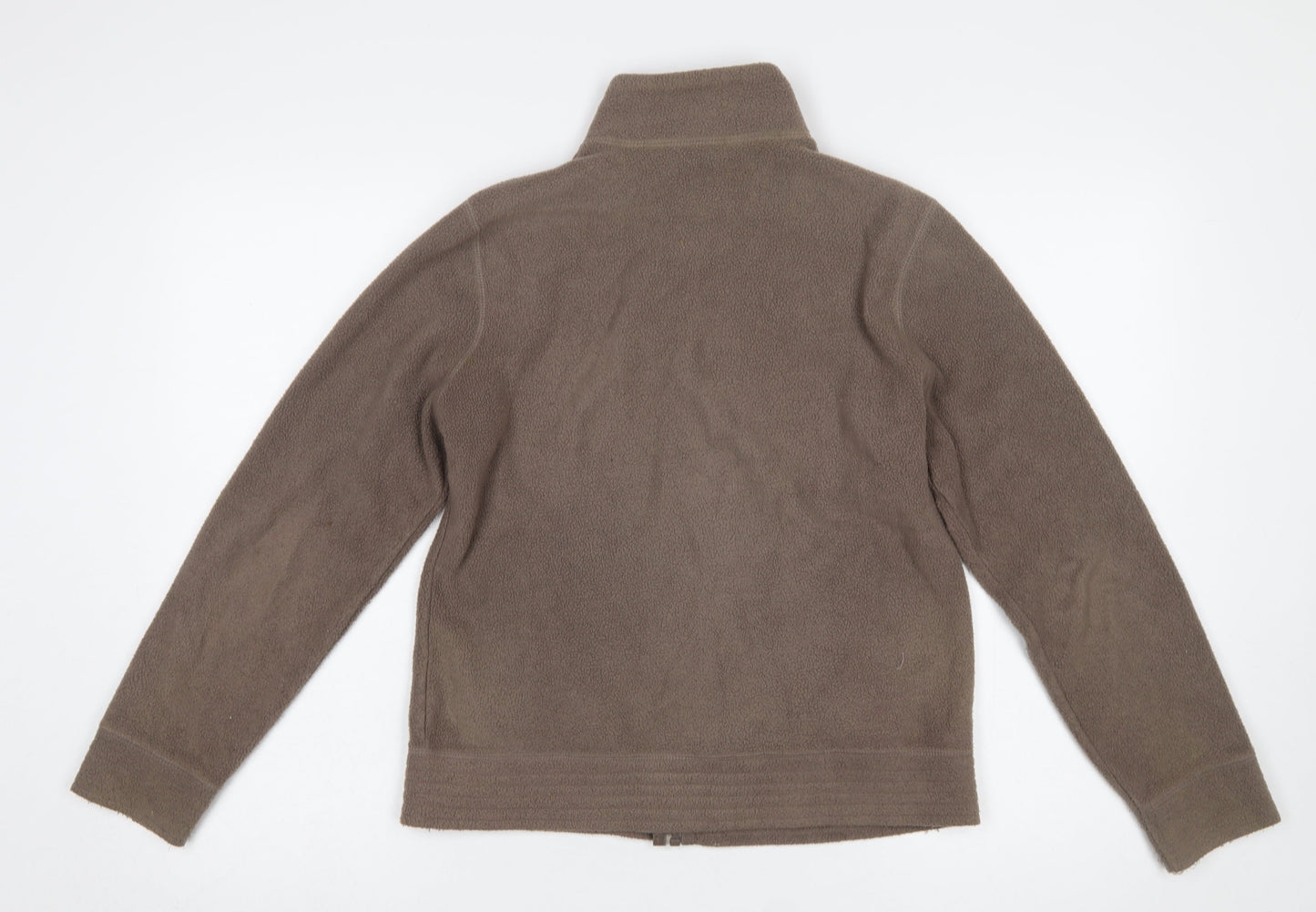 BHS Womens Brown Fleece Zip Jacket Size 12 Casual Warm Outerwear