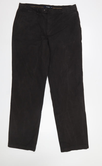 Mens UK Size M Massimo Dutti Regular Fit Chino Black Trousers