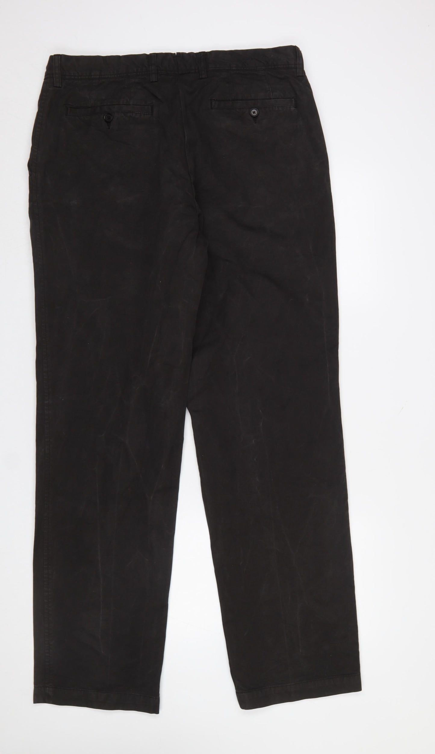 Mens UK Size M Massimo Dutti Regular Fit Chino Black Trousers