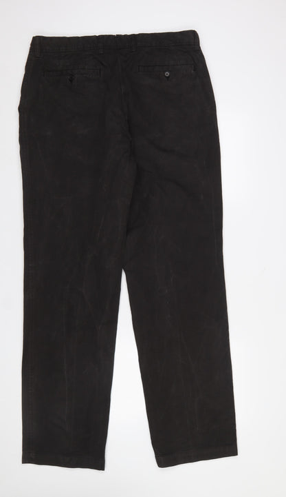 Mens UK Size M Massimo Dutti Regular Fit Chino Black Trousers