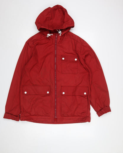 Mens UK Size M H&M Red Parka Coat