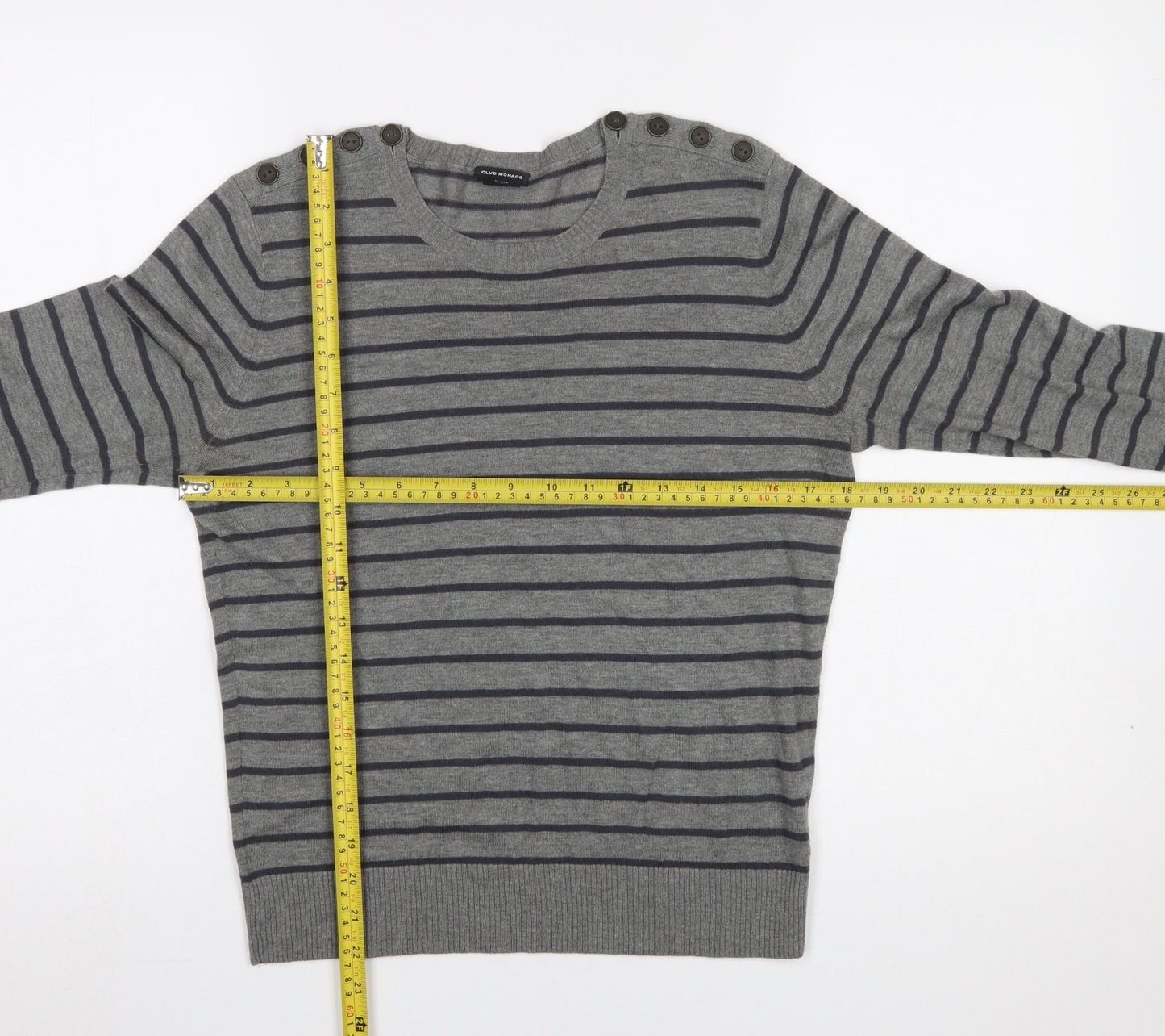 Womens UK Size L Club Monaco Grey Pullover Jumper