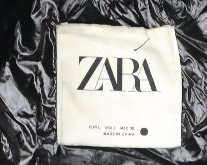 Womens UK Size L Zara Black Puffer Jacket