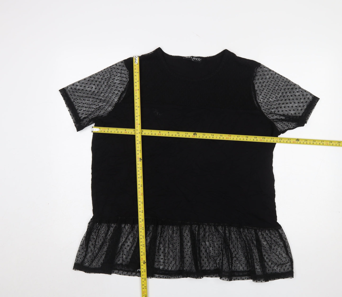 Womens UK Size XL Select Black Tunic Blouse