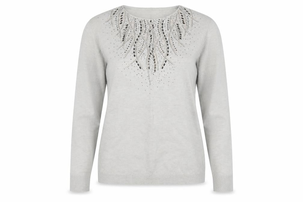 Womens UK Size 10/12 Damart Grey Pullover Jumper