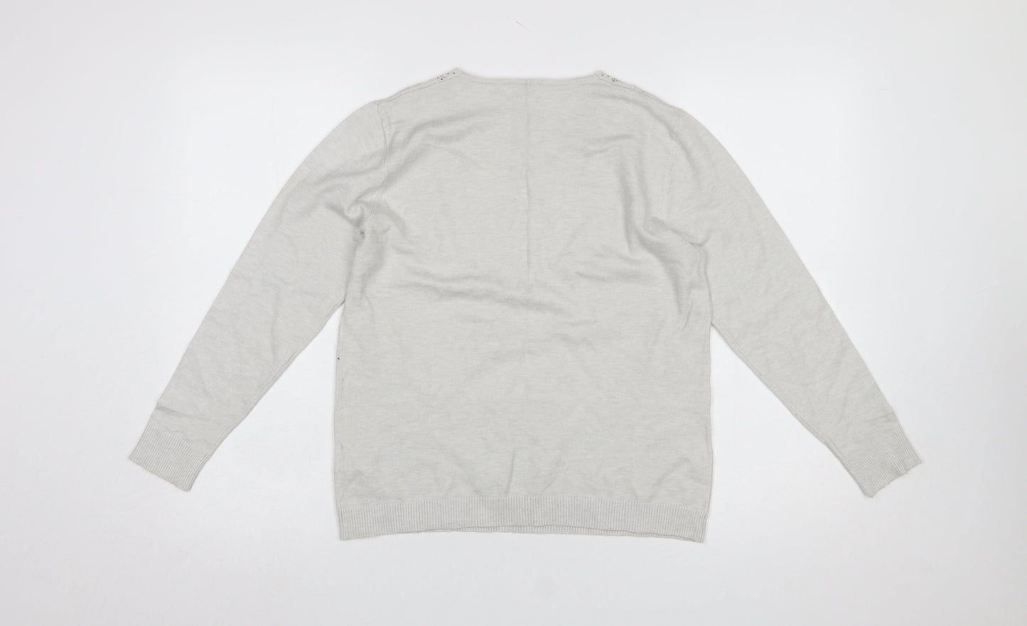 Womens UK Size 10/12 Damart Grey Pullover Jumper