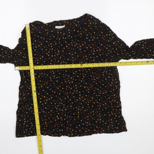 Womens UK Size 14 H&M Black Tunic Blouse