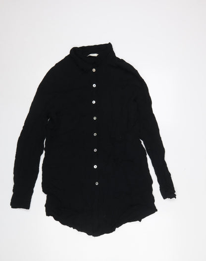 Womens UK Size 16-18 Marks and Spencer Black Basic Button-Up