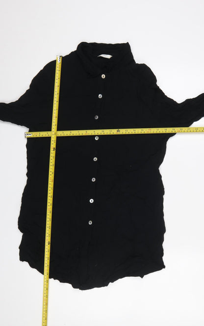Womens UK Size 16-18 Marks and Spencer Black Basic Button-Up