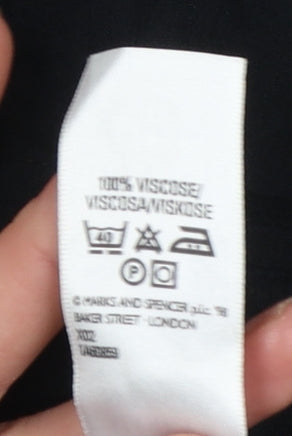 Womens UK Size 16-18 Marks and Spencer Black Basic Button-Up
