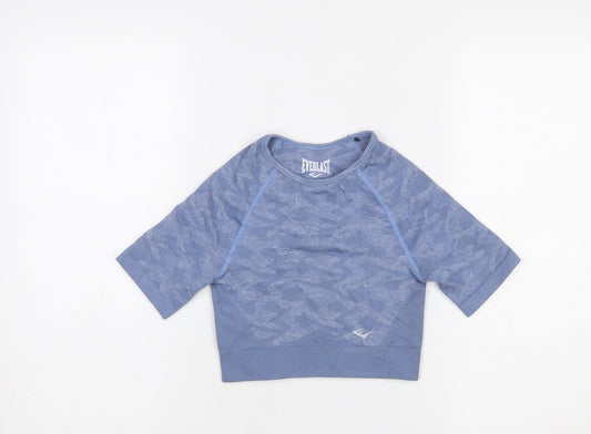 Everlast Women's Blue Cropped Athletic T-Shirt UK 8