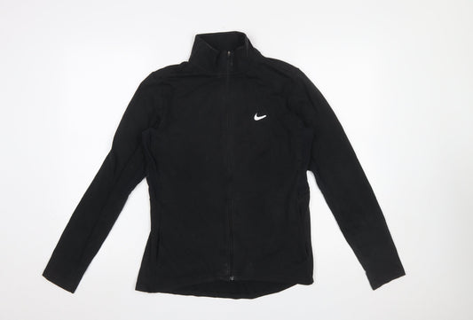 Nike Women Black Dri-FIT Full Zip Hoodie Sweatshirt M Sportswear